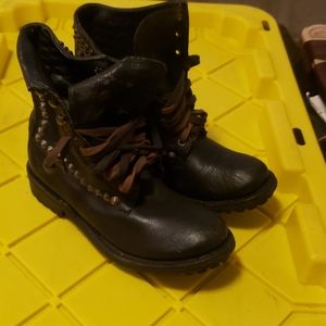 Distressed Ash Studded Boot